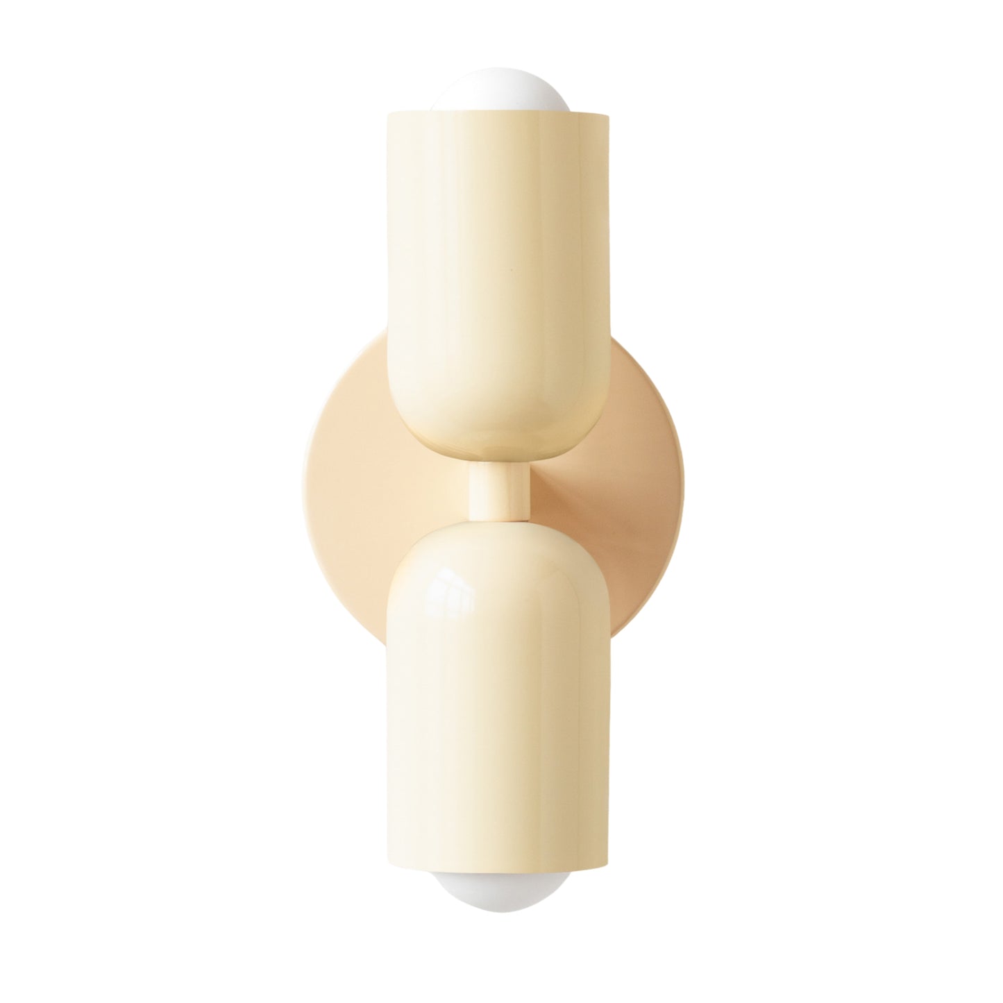 Cream Up & Down Brass Wall Sconce – Mid-Century Modern Light Fixture