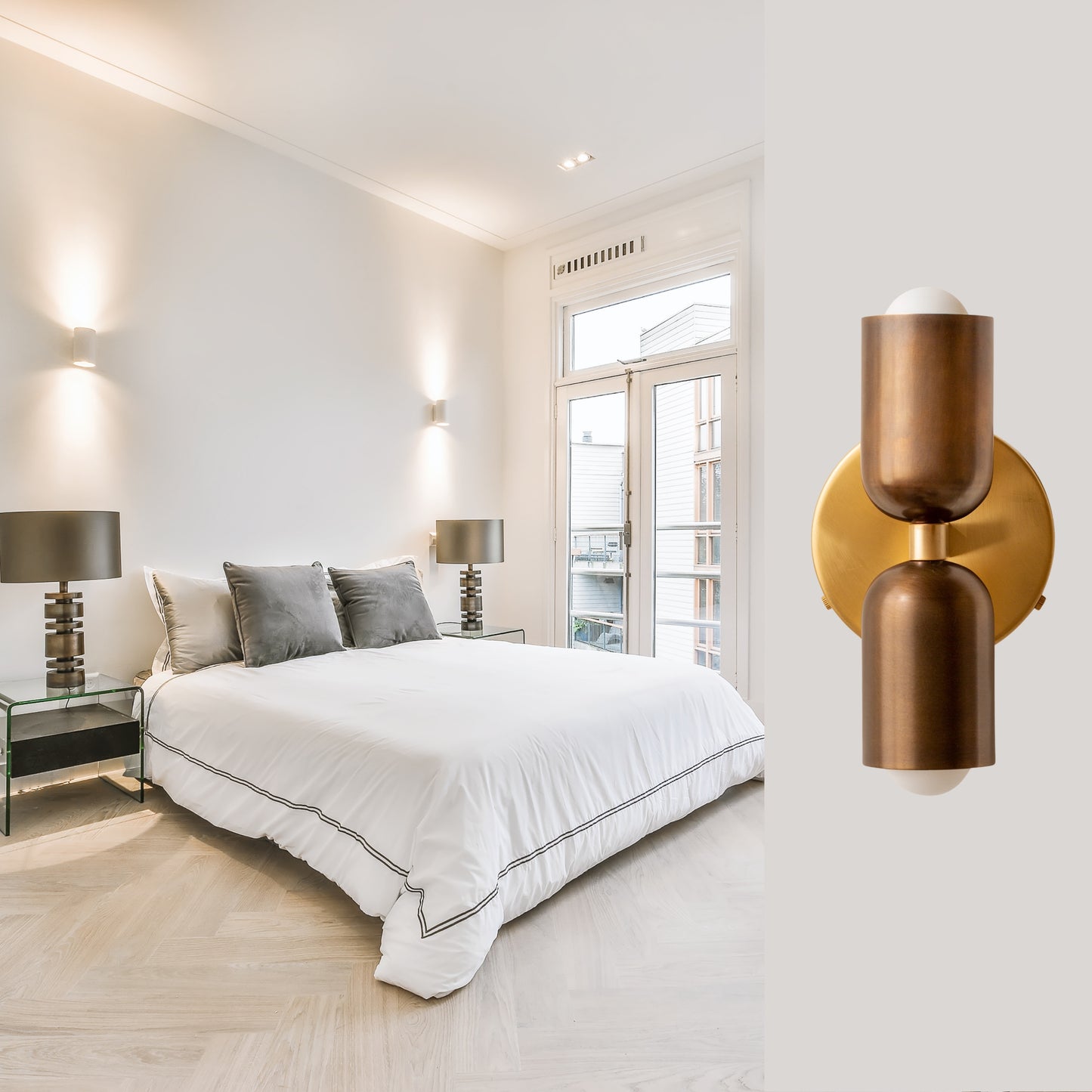 Antique & Polish Up & Down Brass Wall Sconce – Mid-Century Modern Light Fixture