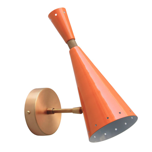 Brass Orange Diabolo Wall Sconce – 1950s Italian Mid-Century Vintage Light