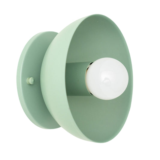 Green Brass Dome Wall Sconce – Modern Mid Century Wall Light Fixture
