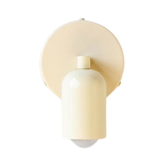 Cream Capsule Brass Wall Sconce – Mid Century Modern Vintage Wall Light Fixture