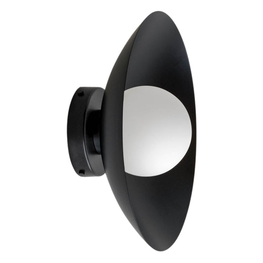 Black Dome Brass Wall Sconce – Mid-Century Modern Vintage Light
