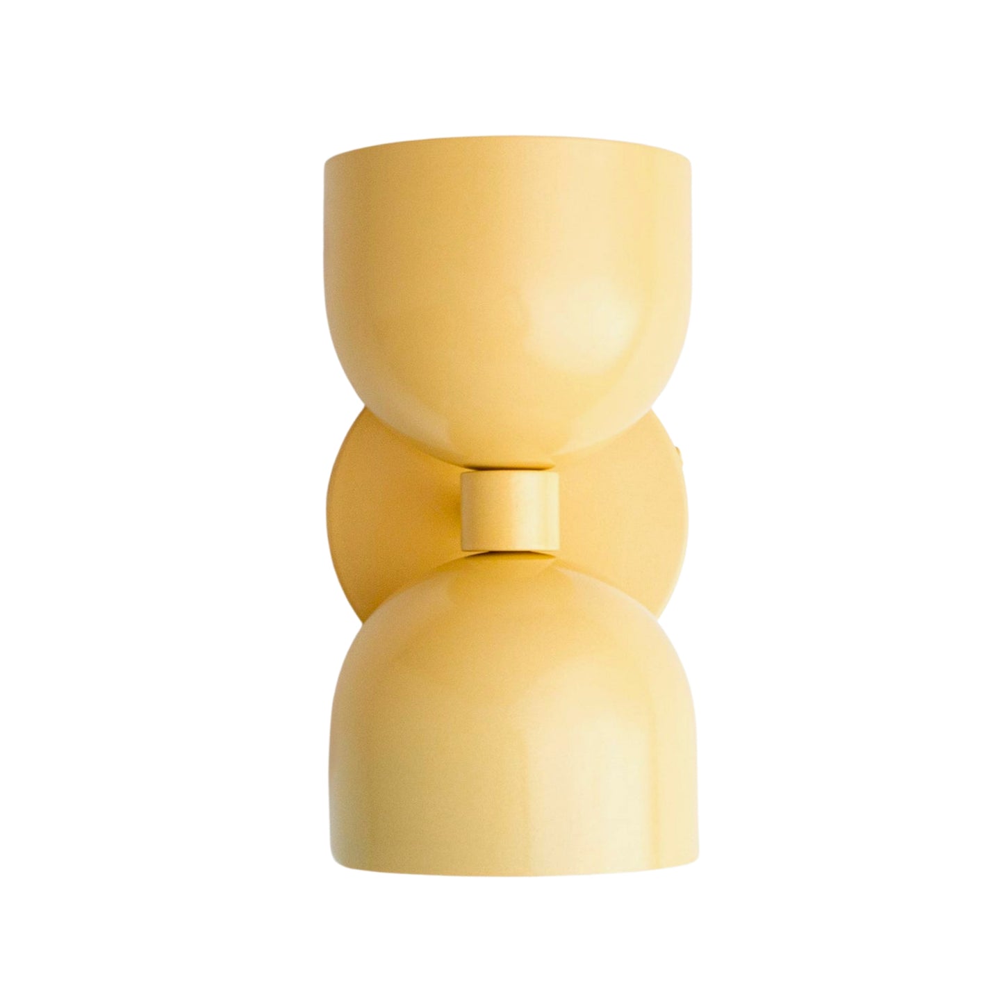 Mid Century Modern Yellow Brass Wall Sconce – Handmade Double Shade Light