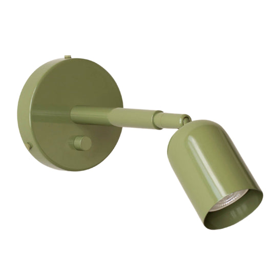 Olive Green Capsule Brass Wall Sconce – Mid Century Modern Vintage Wall Light Fixture