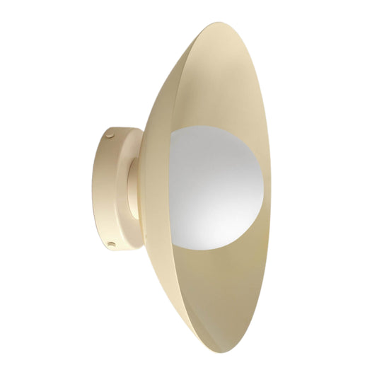 Cream Dome Brass Wall Sconce – Mid-Century Modern Vintage Light