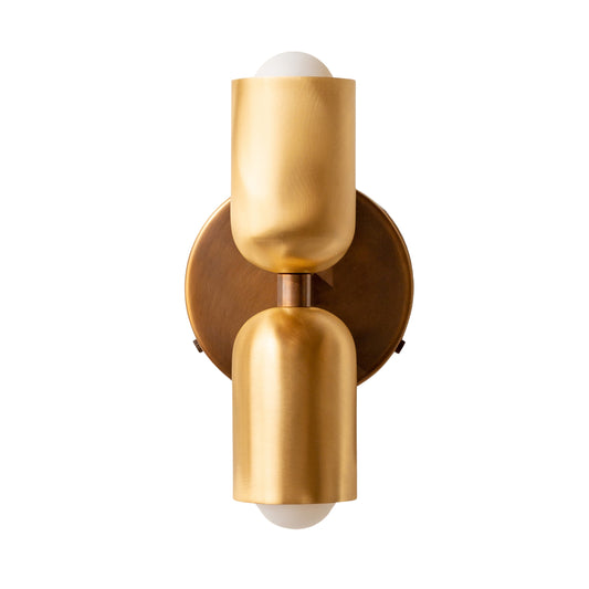 Polish & Antique Up & Down Brass Wall Sconce – Mid-Century Modern Light Fixture