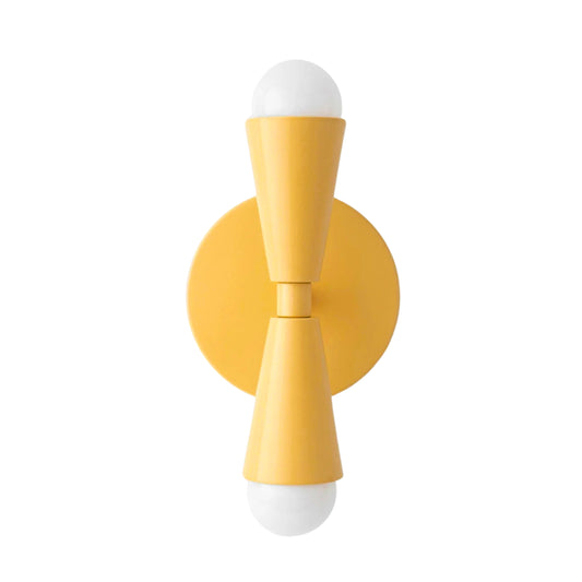 Mid Century Modern Brass Wall Sconce – Handmade Double Cone Light Fixture