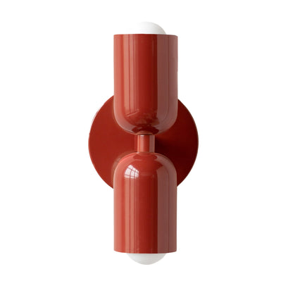 Red Up & Down Brass Wall Sconce – Mid-Century Modern Light Fixture