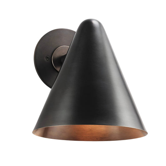 Black Cone Shade Vintage Wall Light - Mid-Century Modern Brass Wall Sconce