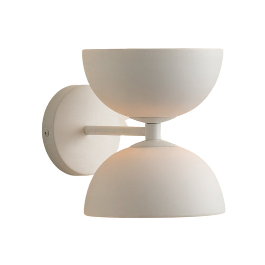White Double Globe Vintage Light - Mid Century Modern Brass Wall Sconce