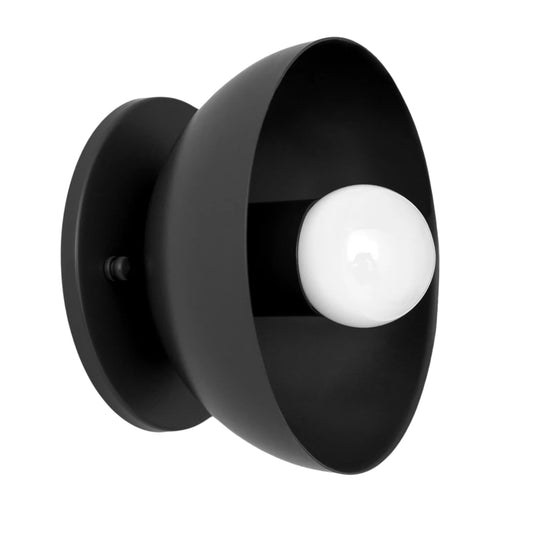Black Brass Dome Wall Sconce – Modern Mid Century Wall Light Fixture