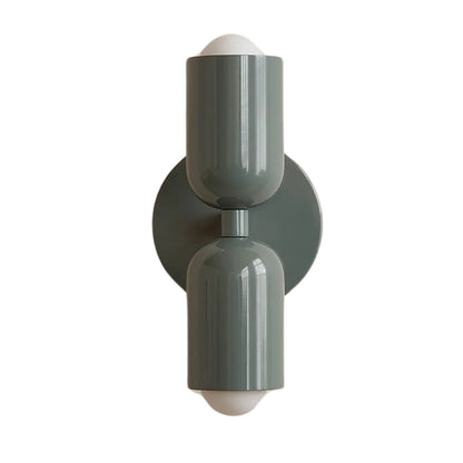 Gray Up & Down Brass Wall Sconce – Mid-Century Modern Light Fixture