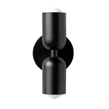 Black Up & Down Brass Wall Sconce – Mid-Century Modern Light Fixture