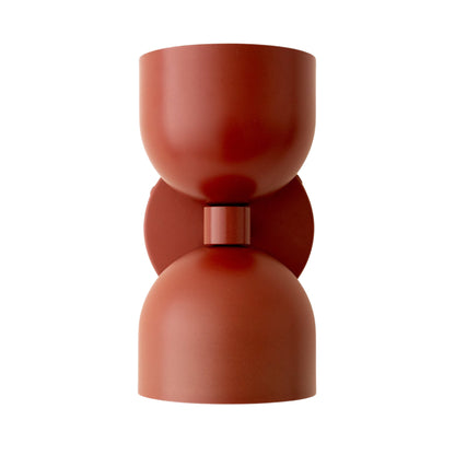 Mid Century Modern Red Brass Wall Sconce – Handmade Double Shade Light