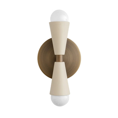 Mid Century Modern Brass Wall Sconce – Handmade Double Cone Light Fixture