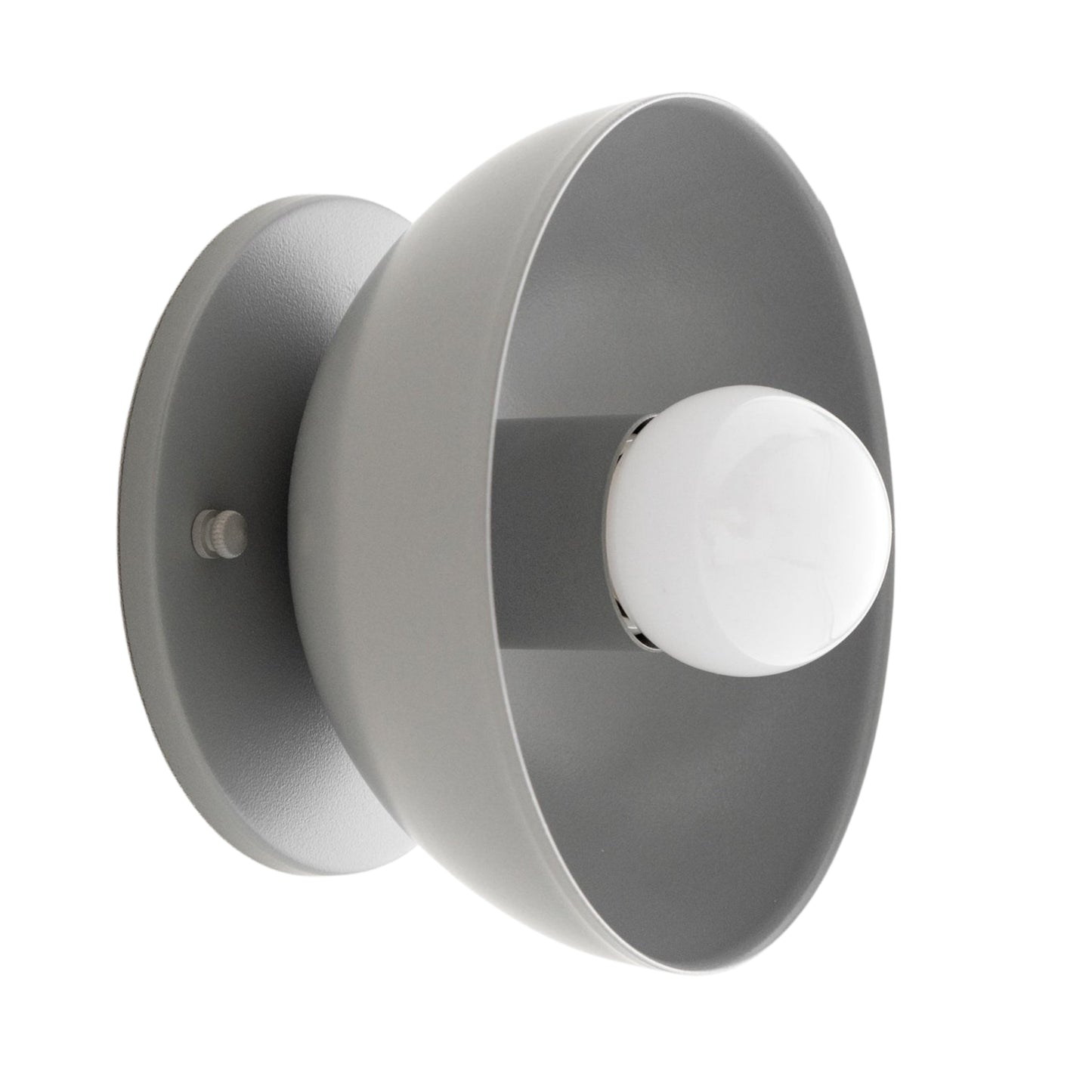 Gray Brass Dome Wall Sconce – Modern Mid Century Wall Light Fixture