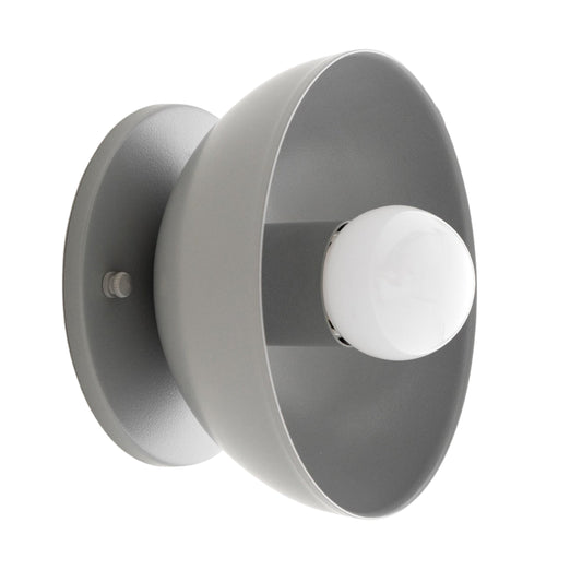 Gray Brass Dome Wall Sconce – Modern Mid Century Wall Light Fixture