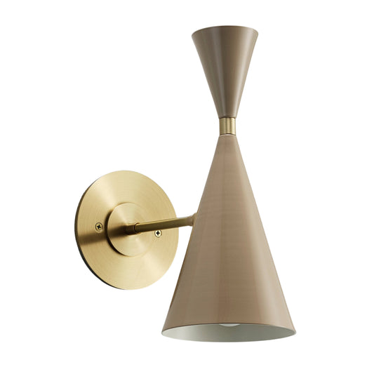 Mid Century Modern Brass Wall Sconce – Handmade Cone Shade Light Fixture