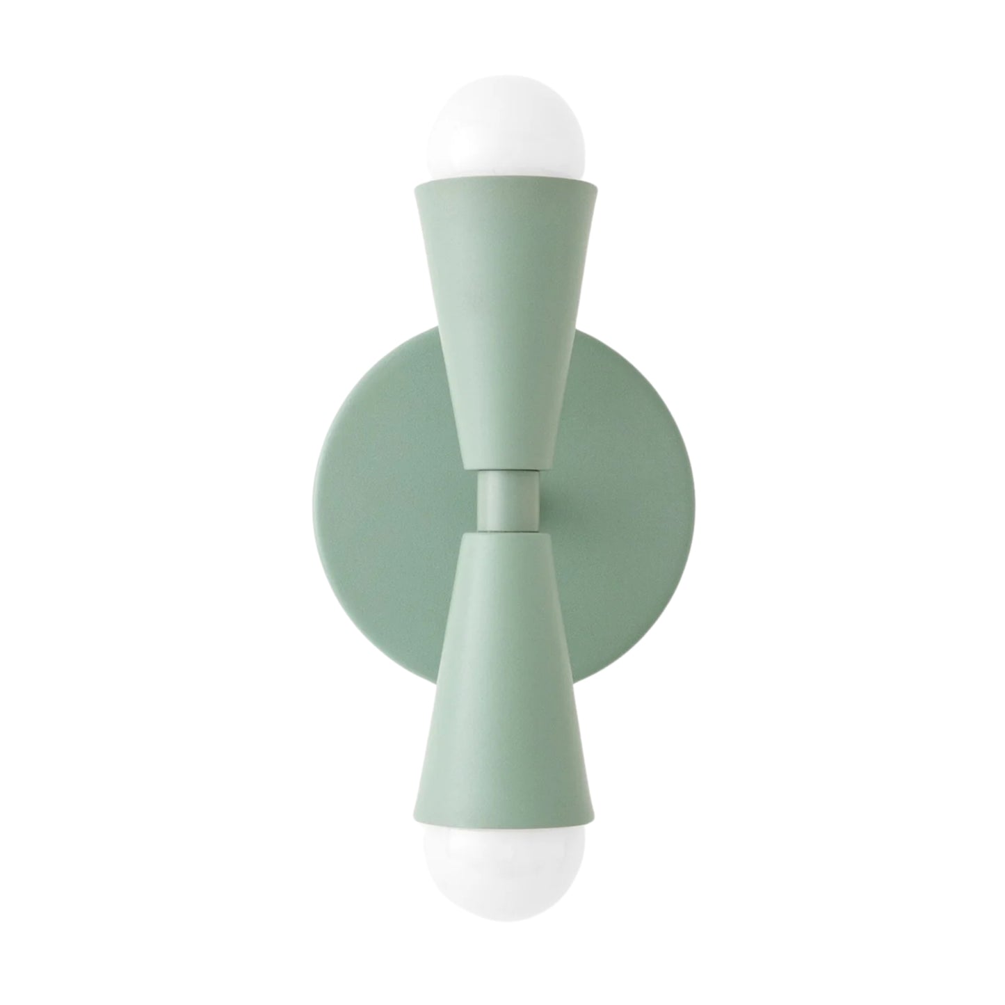 Mid Century Modern Brass Wall Sconce – Handmade Double Cone Light Fixture
