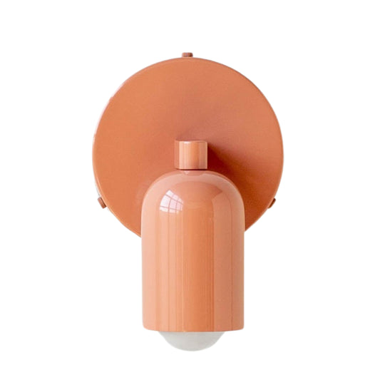 Peach Capsule Brass Wall Sconce – Mid Century Modern Vintage Wall Light Fixture
