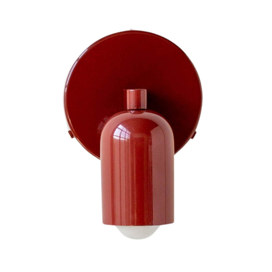 Red Capsule Brass Wall Sconce – Mid Century Modern Vintage Wall Light Fixture