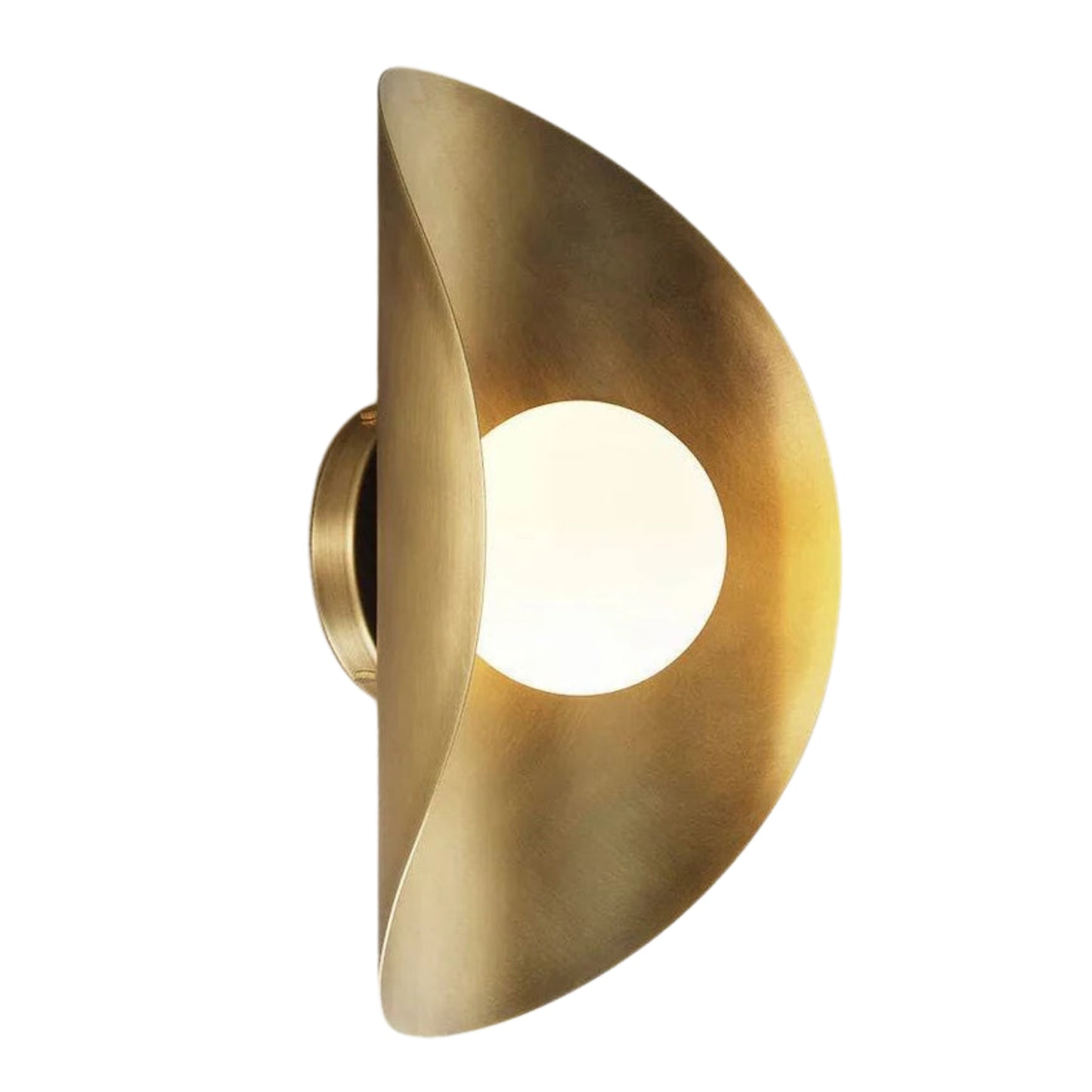 Raw Brass Curve Shade Vintage Wall Light - Mid-Century Modern Brass Wall Sconce
