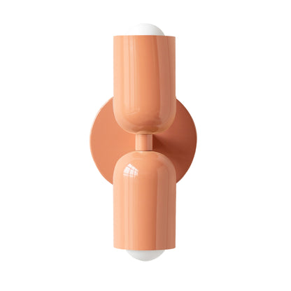 Peach Up & Down Brass Wall Sconce – Mid-Century Modern Light Fixture