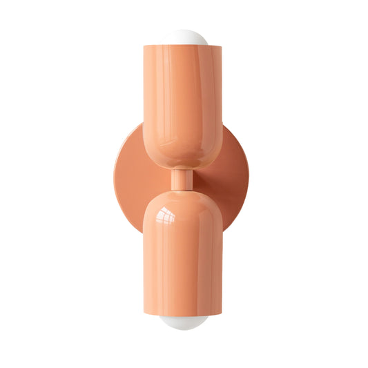 Peach Up & Down Brass Wall Sconce – Mid-Century Modern Light Fixture