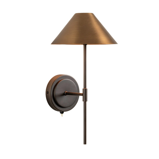 Handmade Brass Wall Sconce – Mid Century Modern Cone Shade Light