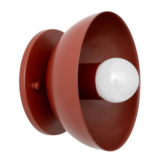 Red Brass Dome Wall Sconce – Modern Mid Century Wall Light Fixture
