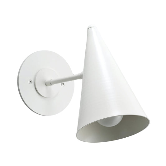 White Cone Vintage Wall Light - Mid-Century Modern Brass Wall Sconce