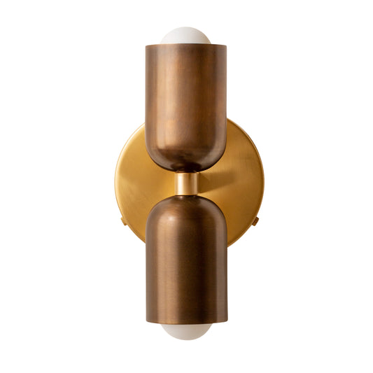 Antique & Polish Up & Down Brass Wall Sconce – Mid-Century Modern Light Fixture