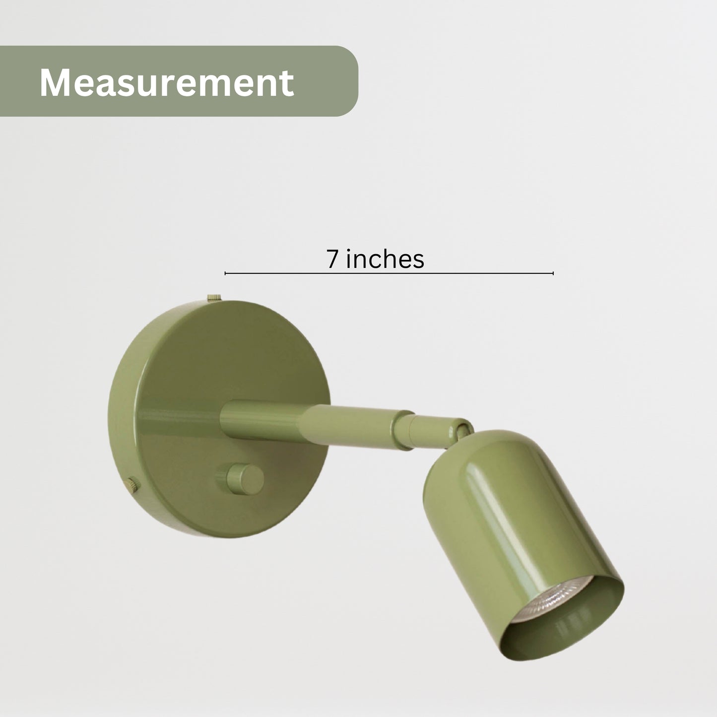 Olive Green Capsule Brass Wall Sconce – Mid Century Modern Vintage Wall Light Fixture