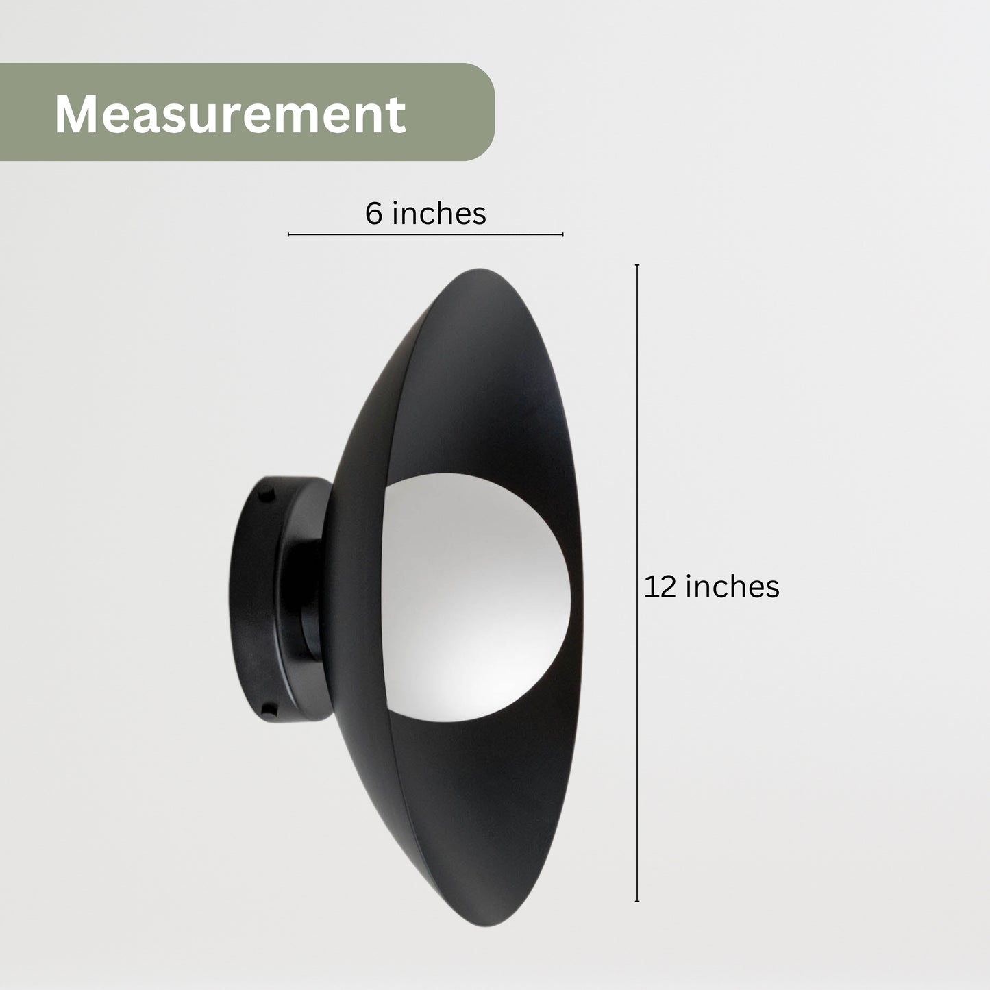 Black Dome Brass Wall Sconce – Mid-Century Modern Vintage Light