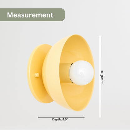 Yellow Brass Dome Wall Sconce – Modern Mid Century Wall Light Fixture
