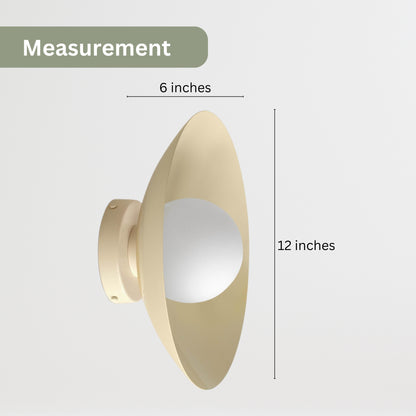 Cream Dome Brass Wall Sconce – Mid-Century Modern Vintage Light