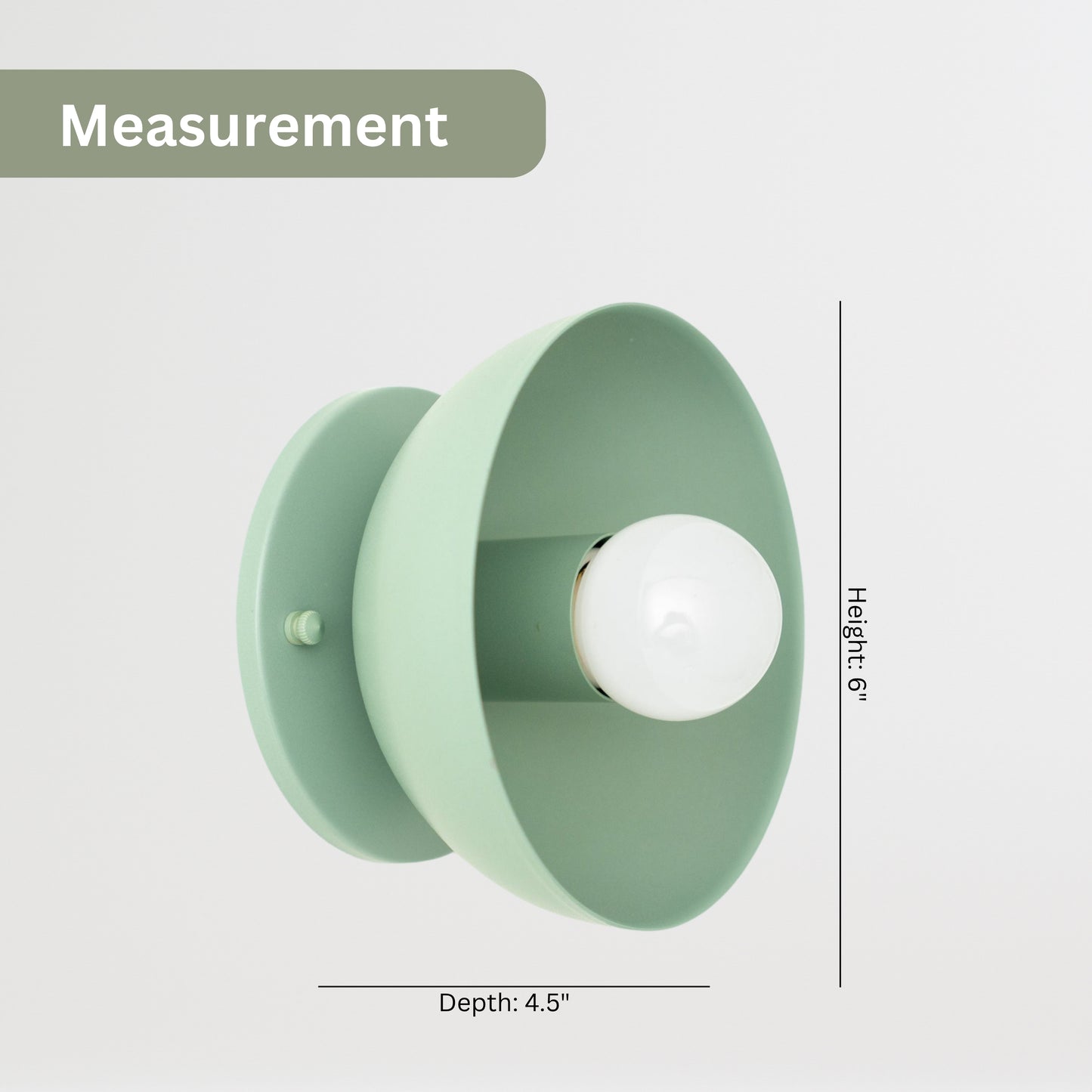 Green Brass Dome Wall Sconce – Modern Mid Century Wall Light Fixture
