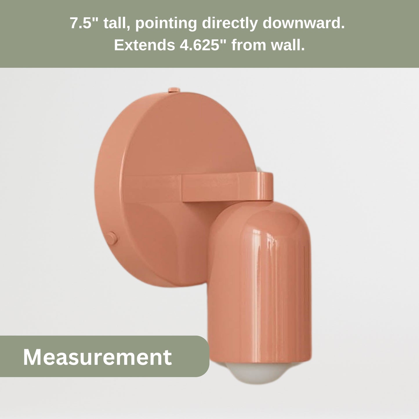 Peach Capsule Brass Wall Sconce – Mid Century Modern Vintage Wall Light Fixture