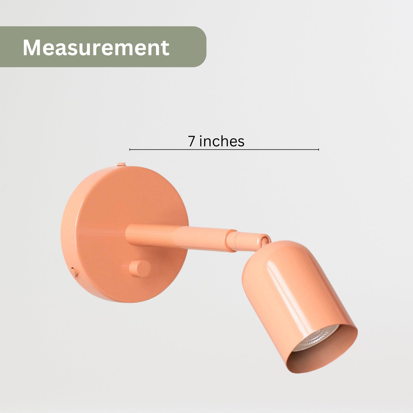 Peach Capsule Brass Wall Sconce – Mid Century Modern Vintage Wall Light Fixture
