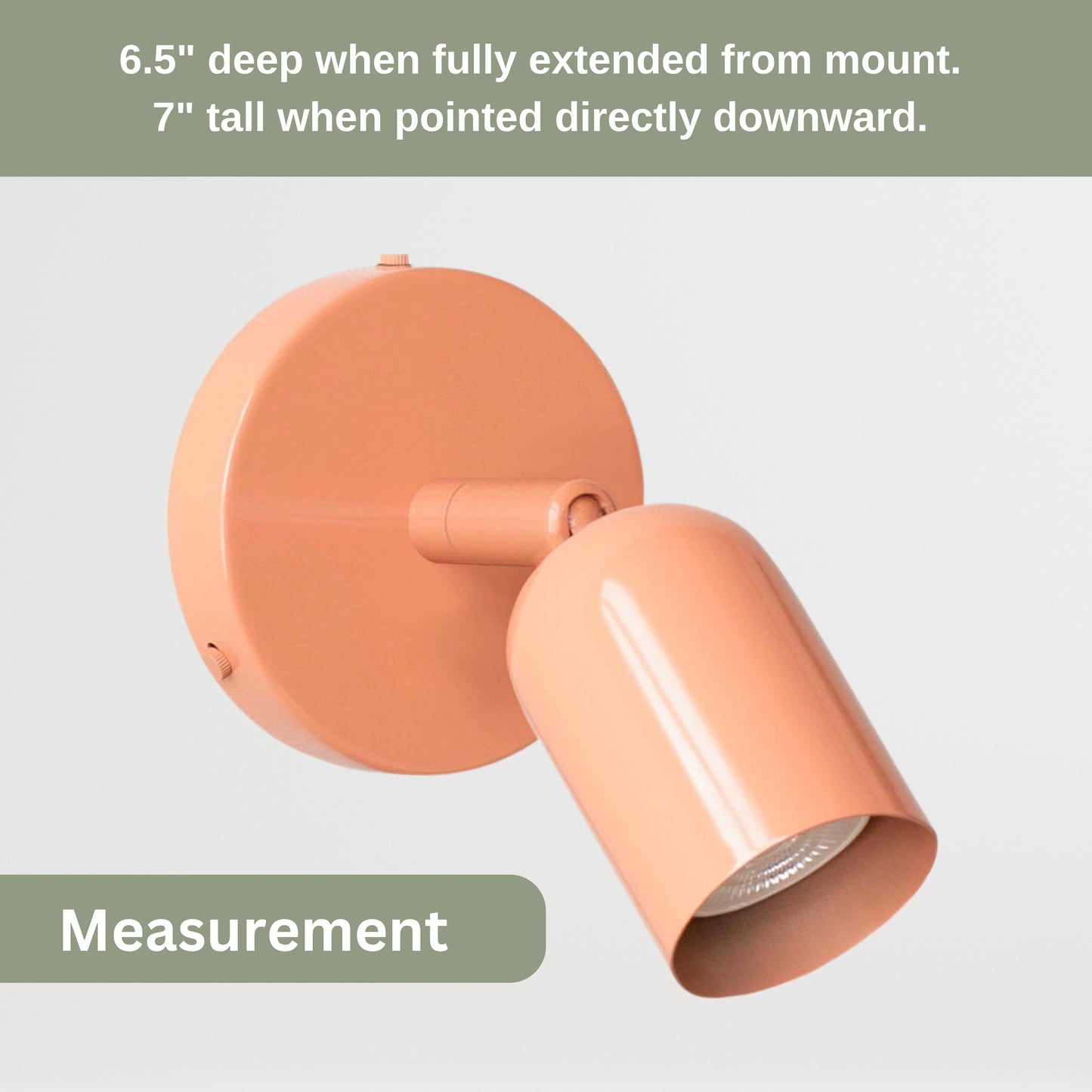 Peach Capsule Brass Wall Sconce – Mid Century Modern Vintage Wall Light Fixture