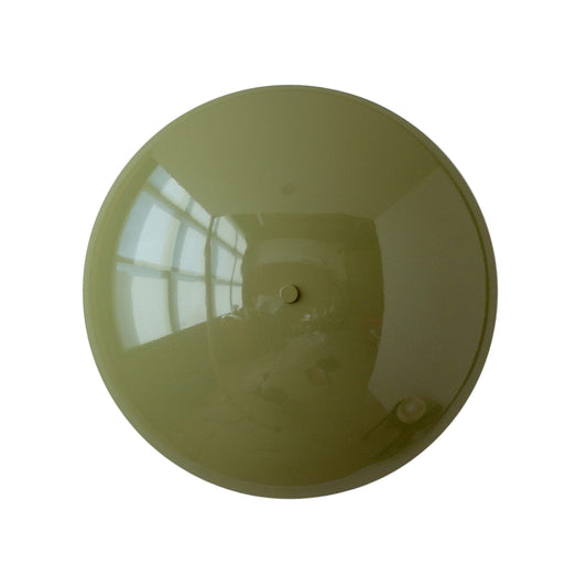 Olive Green Brass Dome Wall Sconce – Mid-Century Modern Hardwired Light