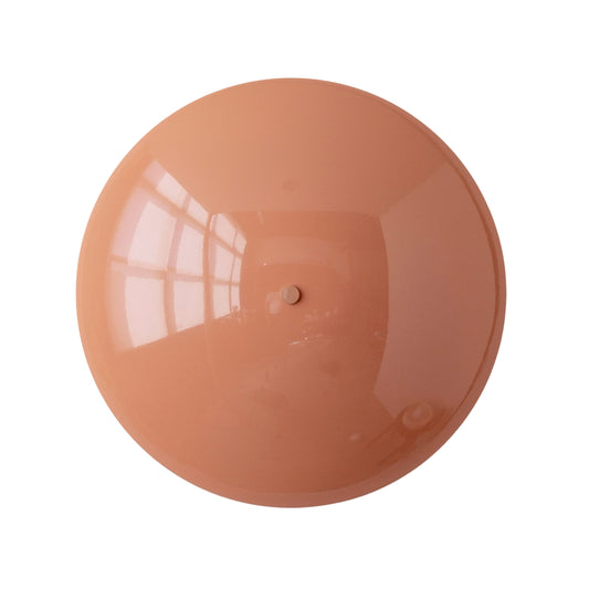 Peach Brass Dome Wall Sconce – Mid-Century Modern Hardwired Light