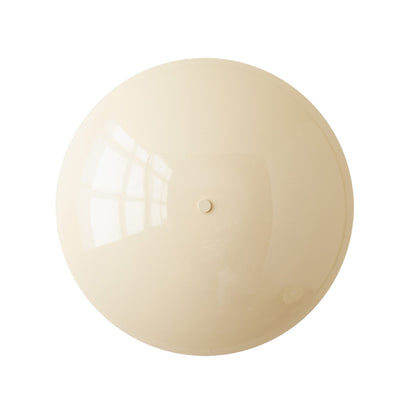 White Brass Dome Wall Sconce – Mid-Century Modern Hardwired Light