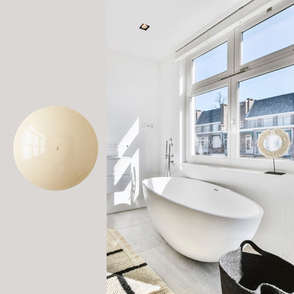 White Brass Dome Wall Sconce – Mid-Century Modern Hardwired Light
