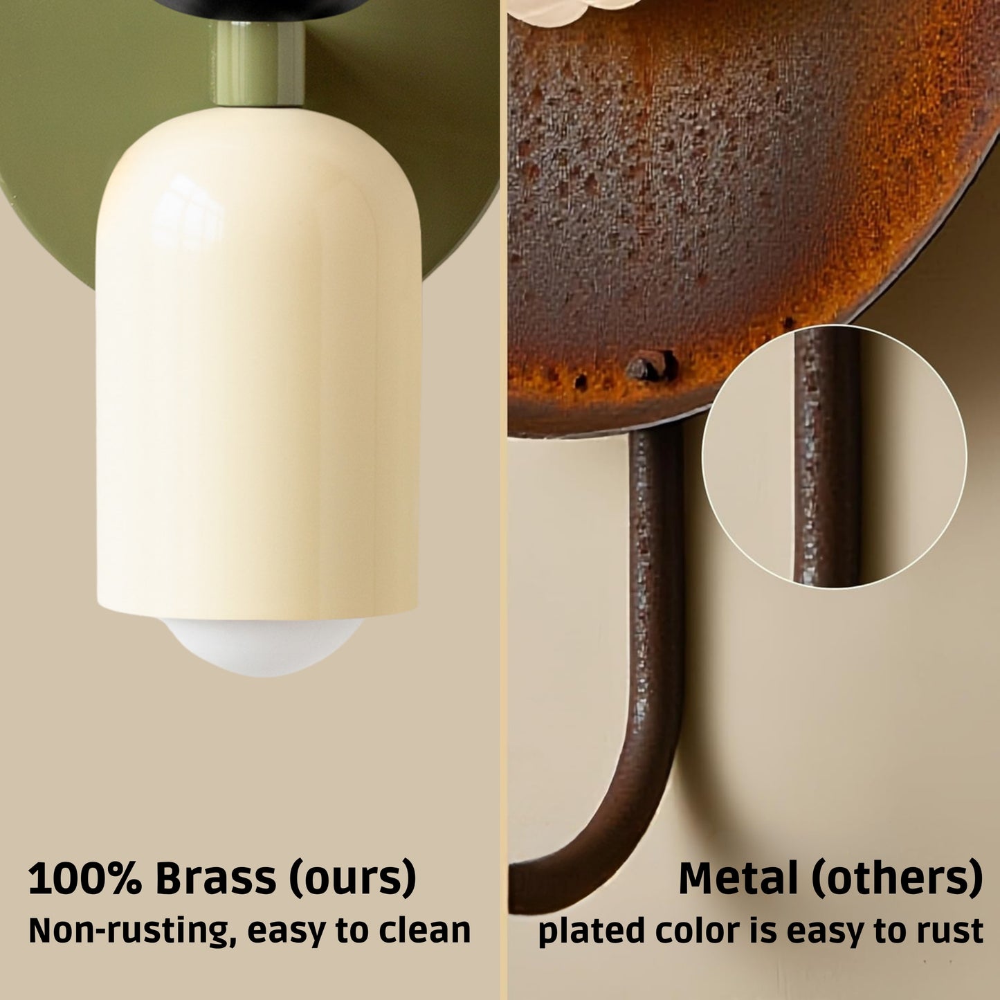 Black-White & Green Up & Down Brass Wall Sconce – Mid-Century Modern Light Fixture