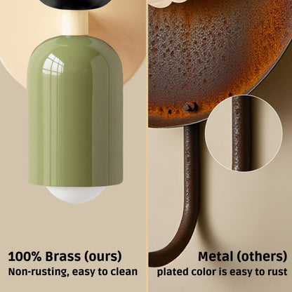 Black-Green & White Up & Down Brass Wall Sconce – Mid-Century Modern Light Fixture