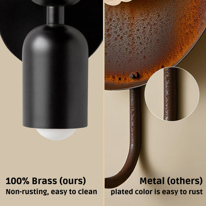 Black Up & Down Brass Wall Sconce – Mid-Century Modern Light Fixture