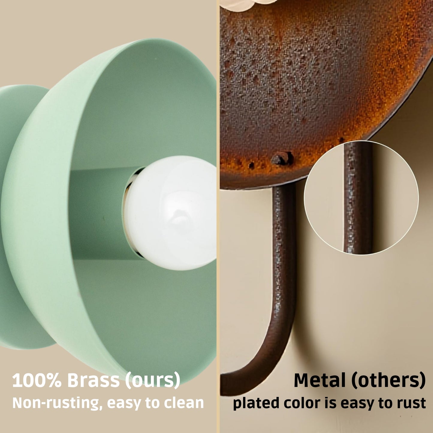 Green Brass Dome Wall Sconce – Modern Mid Century Wall Light Fixture