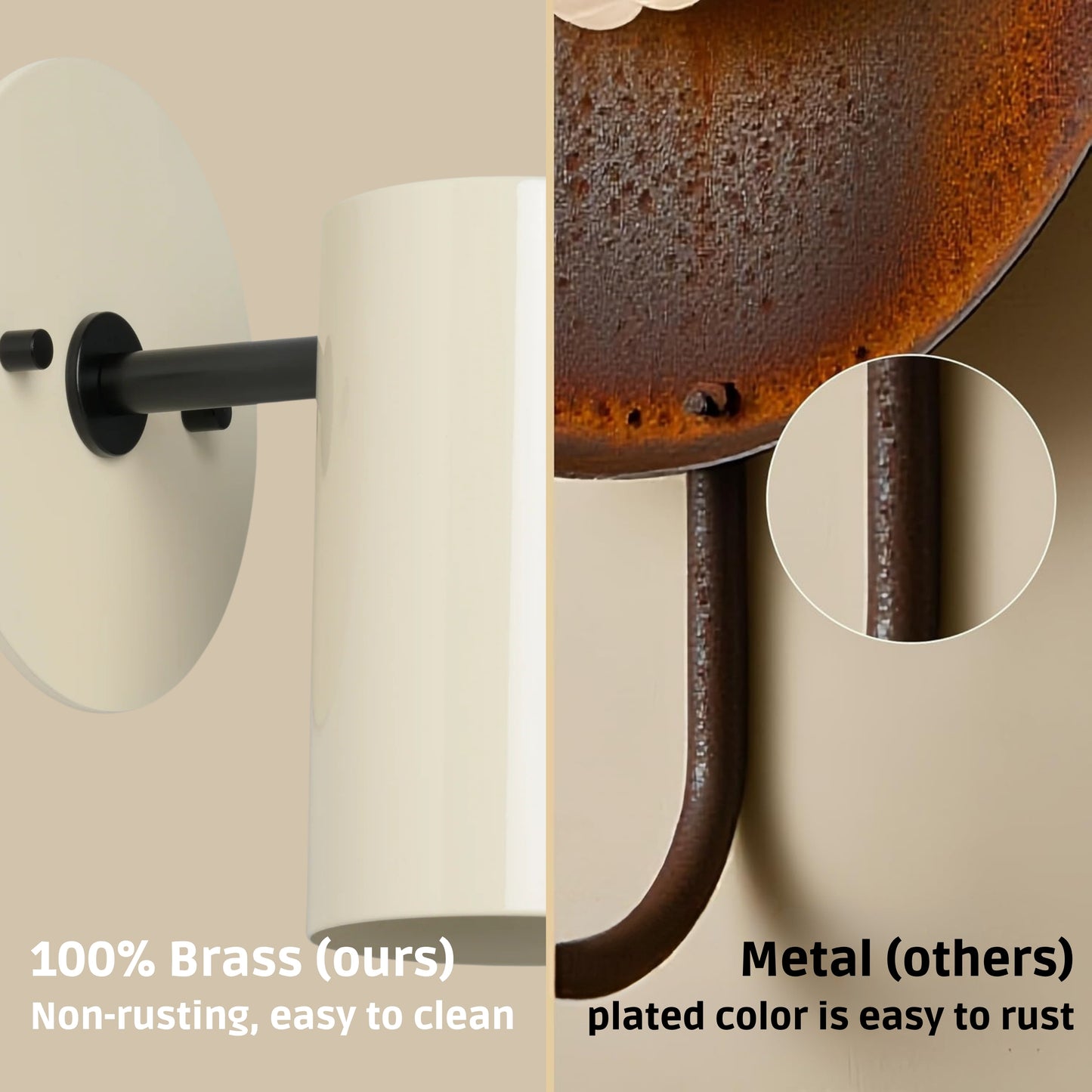 Modern Brass Wall Sconce – Mid Century Light Fixture for Bedroom & Living Room