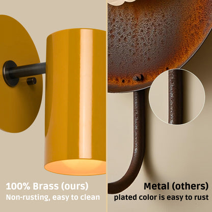 Modern Brass Wall Sconce – Mid Century Light Fixture for Bedroom & Living Room